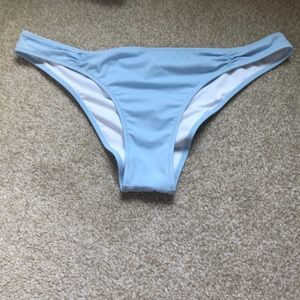 VS Pink baby blue cheeky ruched bikini bottoms
